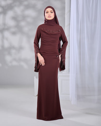SABRENA DRESS (RICH BROWN)