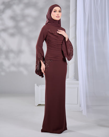 SABRENA DRESS (RICH BROWN)