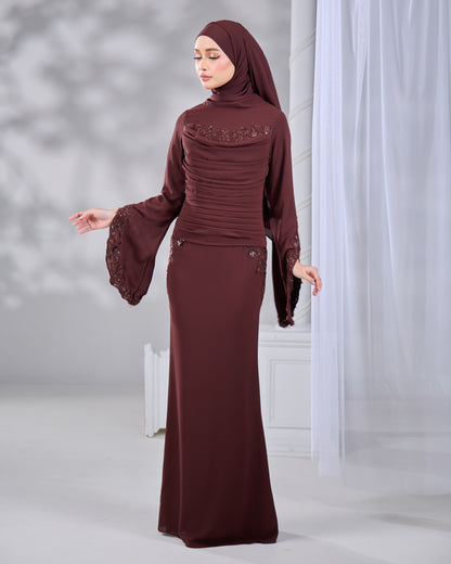 SABRENA DRESS (RICH BROWN)