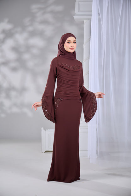 SABRENA DRESS (RICH BROWN)