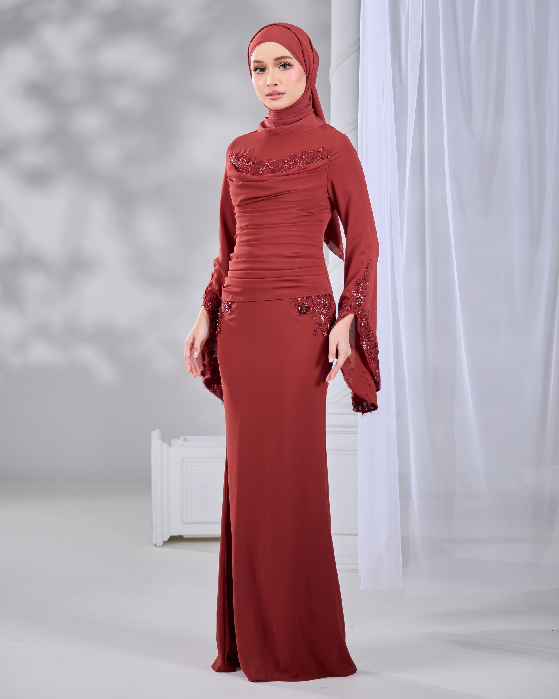 hijabista dress SABRENA DRESS (RUSSET BROWN) – Hijabistahub