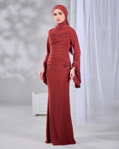 SABRENA DRESS (RUSSET BROWN)