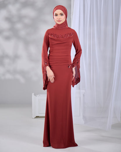 SABRENA DRESS (RUSSET BROWN)