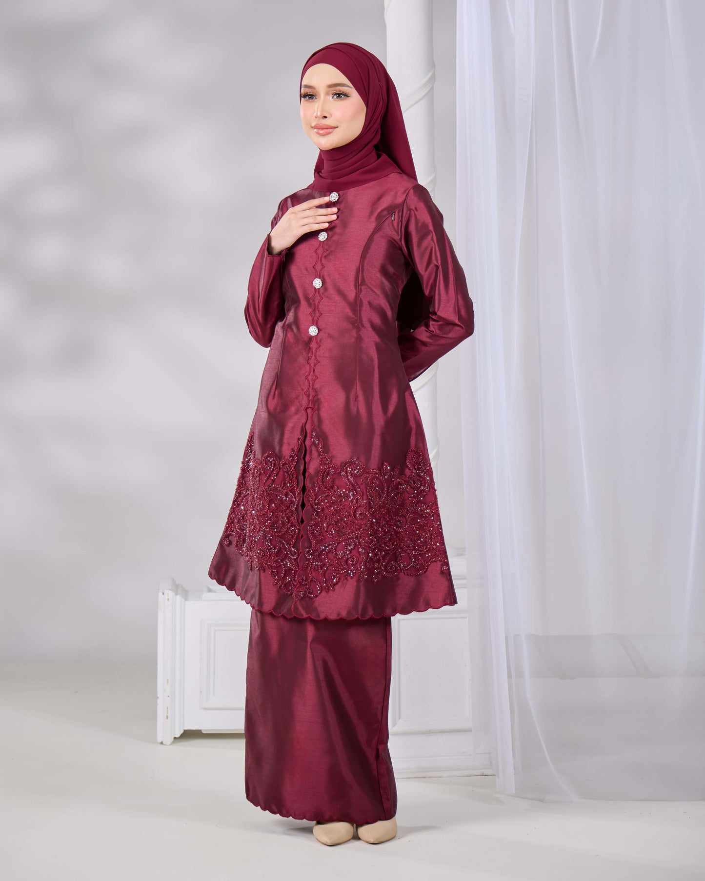 WARDANI KURUNG (BURGUNDY)