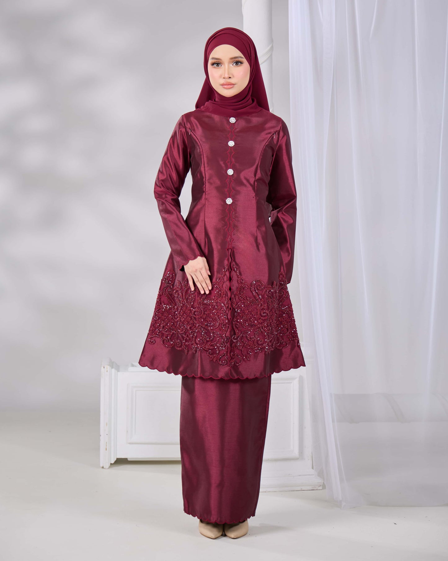 WARDANI KURUNG (BURGUNDY)