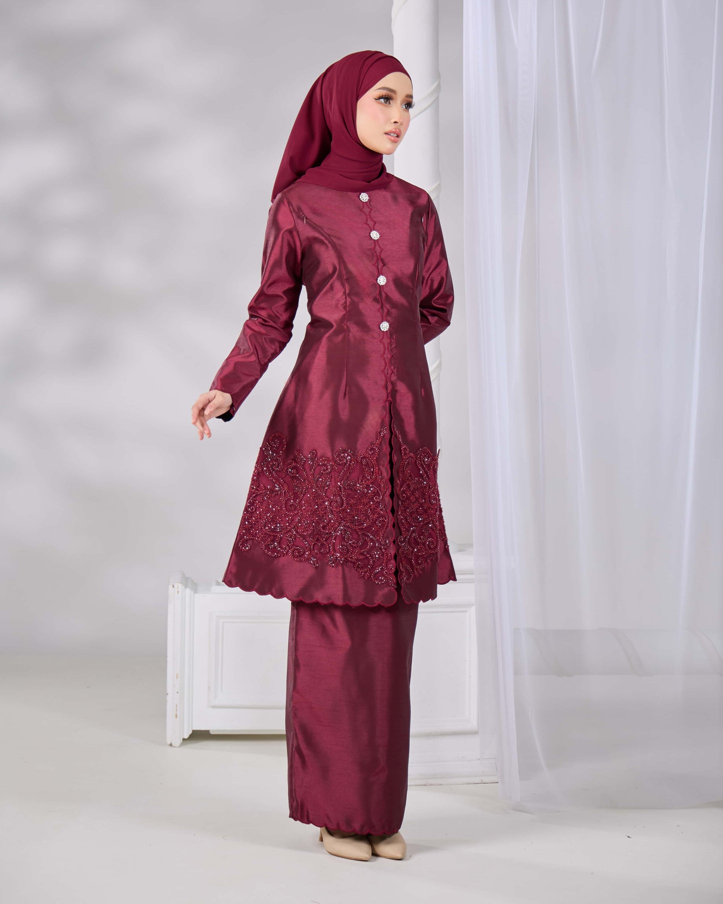 WARDANI KURUNG (BURGUNDY)