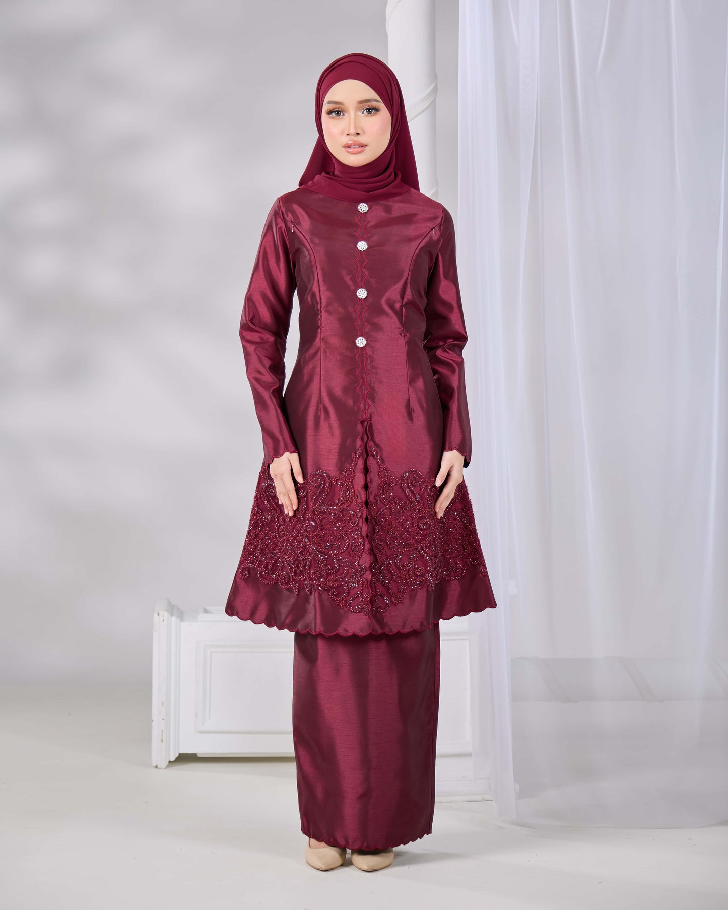 WARDANI KURUNG (BURGUNDY)