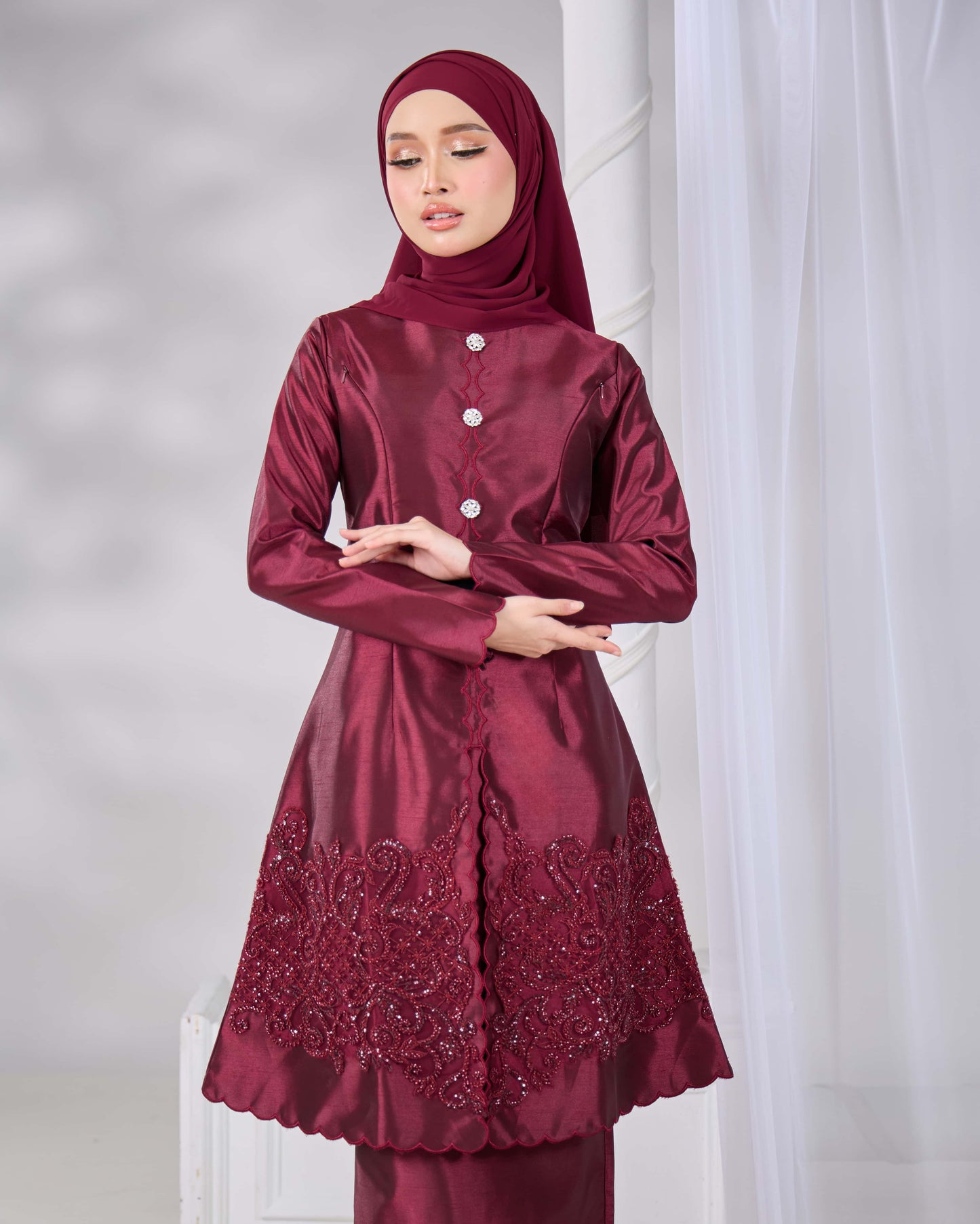 WARDANI KURUNG (BURGUNDY)