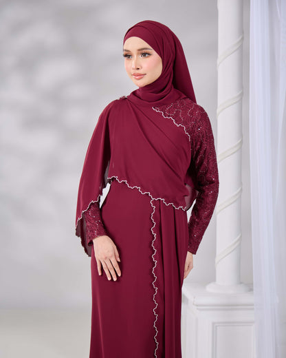 ALAIA DRESS (BURGUNDY) – Hijabistahub