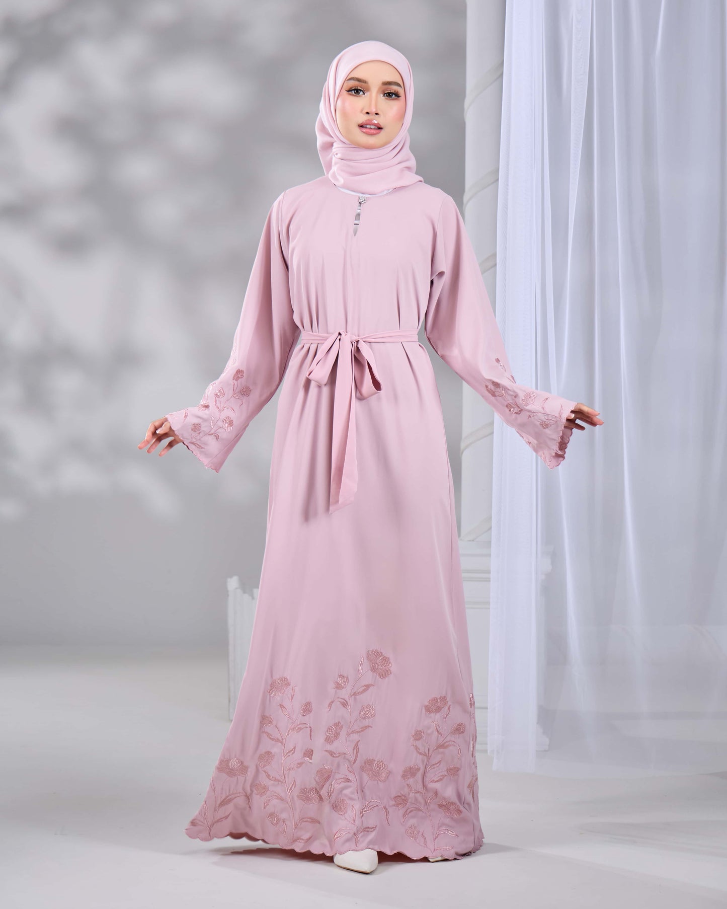 QAFIYA ABAYA (DUSTY PINK)