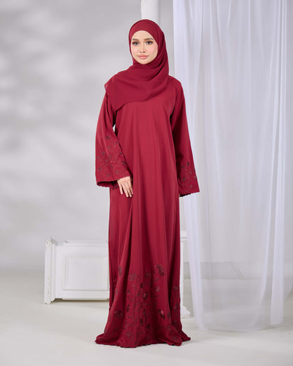 QAFIYA ABAYA (BURGUNDY)