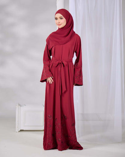 QAFIYA ABAYA (BURGUNDY)