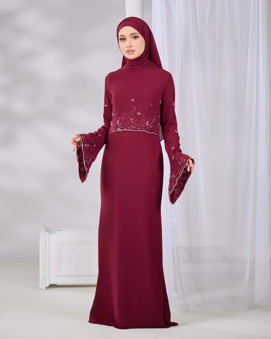 LARNIA DRESS (BURGUNDY)