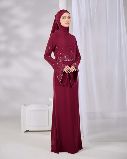 LARNIA DRESS (BURGUNDY)