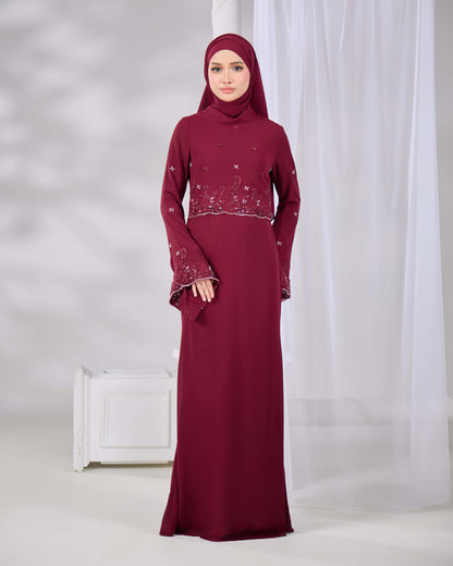 LARNIA DRESS (BURGUNDY)