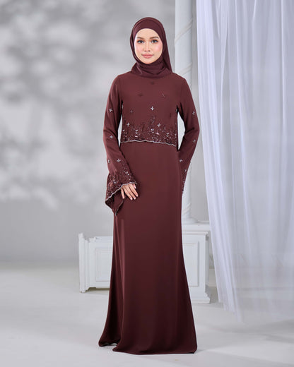 LARNIA DRESS (RICH BROWN)