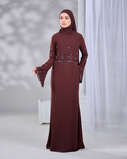 LARNIA DRESS (RICH BROWN)