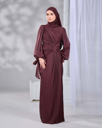 MAHRA DRESS (RICH BROWN)