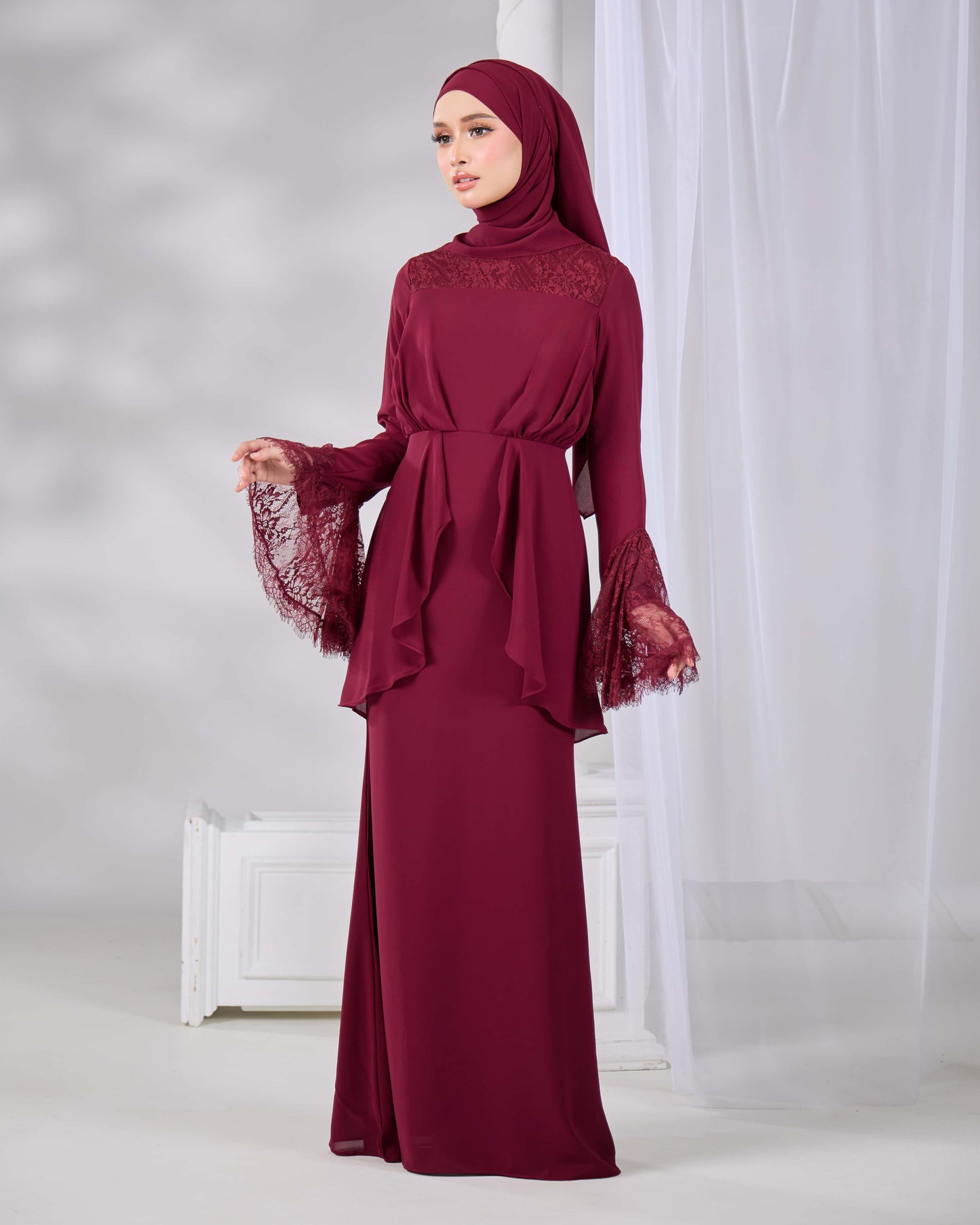 HADIYA DRESS (BURGUNDY)