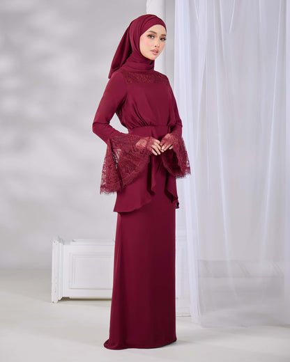 HADIYA DRESS (BURGUNDY)