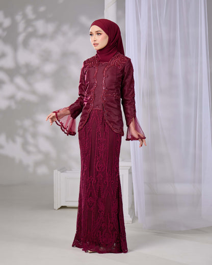 MIRANDA KURUNG (BURGUNDY)