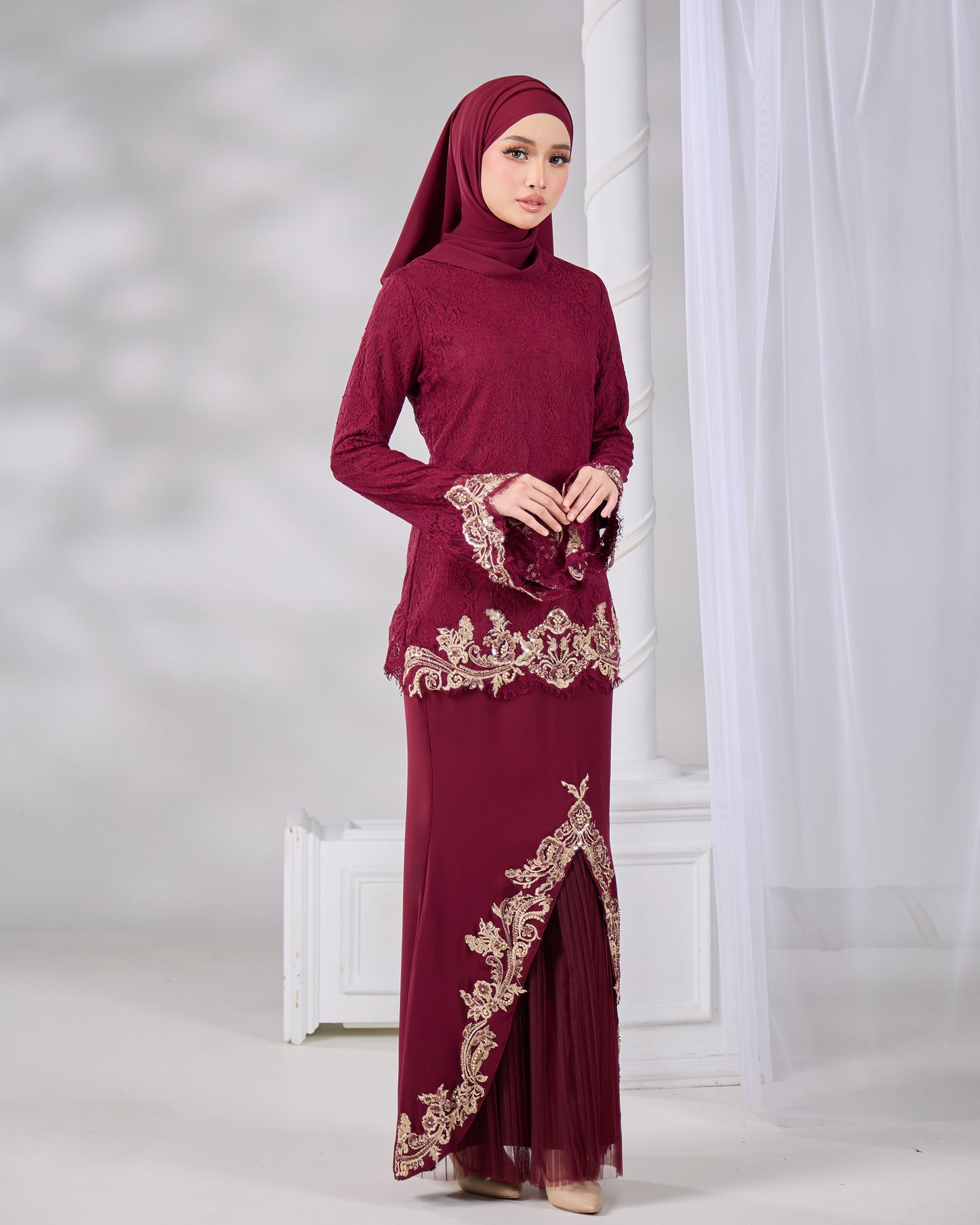 MINOR DEFECT HAYFA KURUNG (BURGUNDY)
