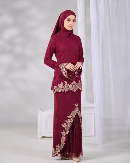 MINOR DEFECT HAYFA KURUNG (BURGUNDY)