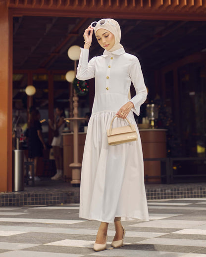 MINOR DEFECT TUNIC TIERED DRESS (OFF WHITE)