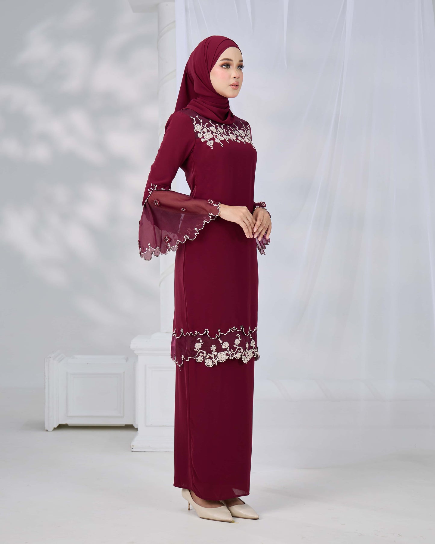 EVARIS KURUNG (BURGUNDY)