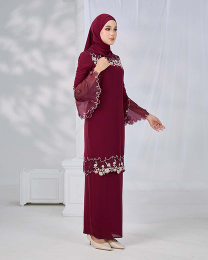 EVARIS KURUNG (BURGUNDY)