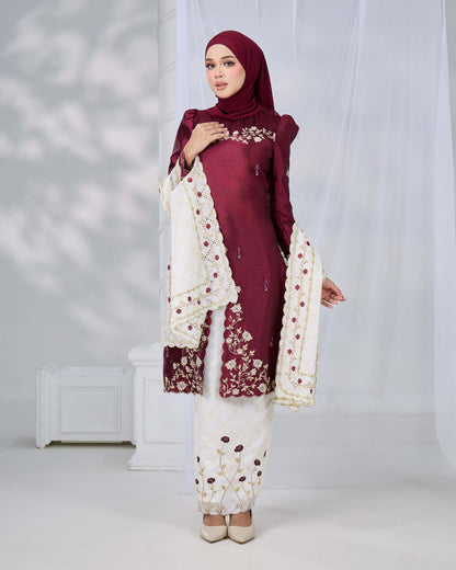 NADRA VEIL (BURGUNDY)