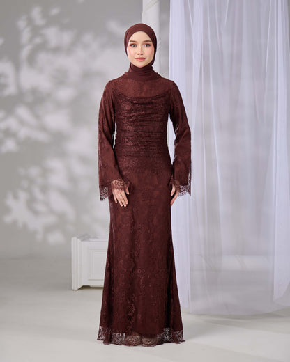 IVANNA DRESS (RICH BROWN)