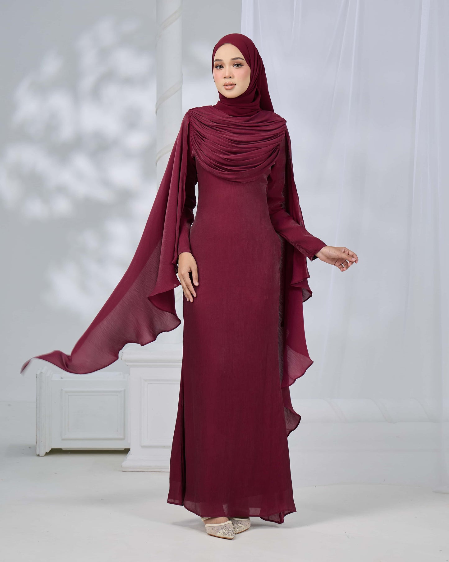 ARLENA DRESS (BURGUNDY)