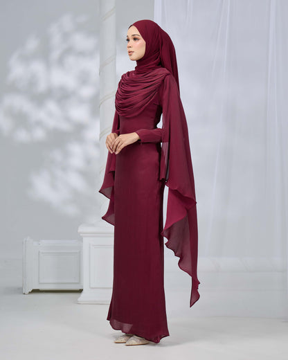 ARLENA DRESS (BURGUNDY)