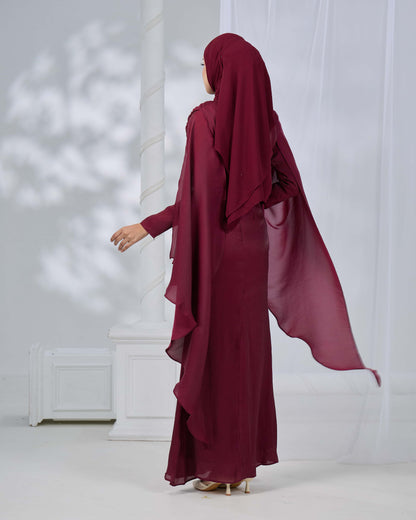 ARLENA DRESS (BURGUNDY)