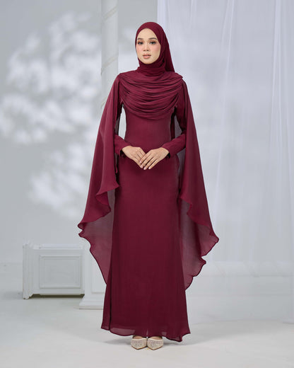 ARLENA DRESS (BURGUNDY)