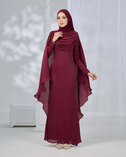 ARLENA DRESS (BURGUNDY)