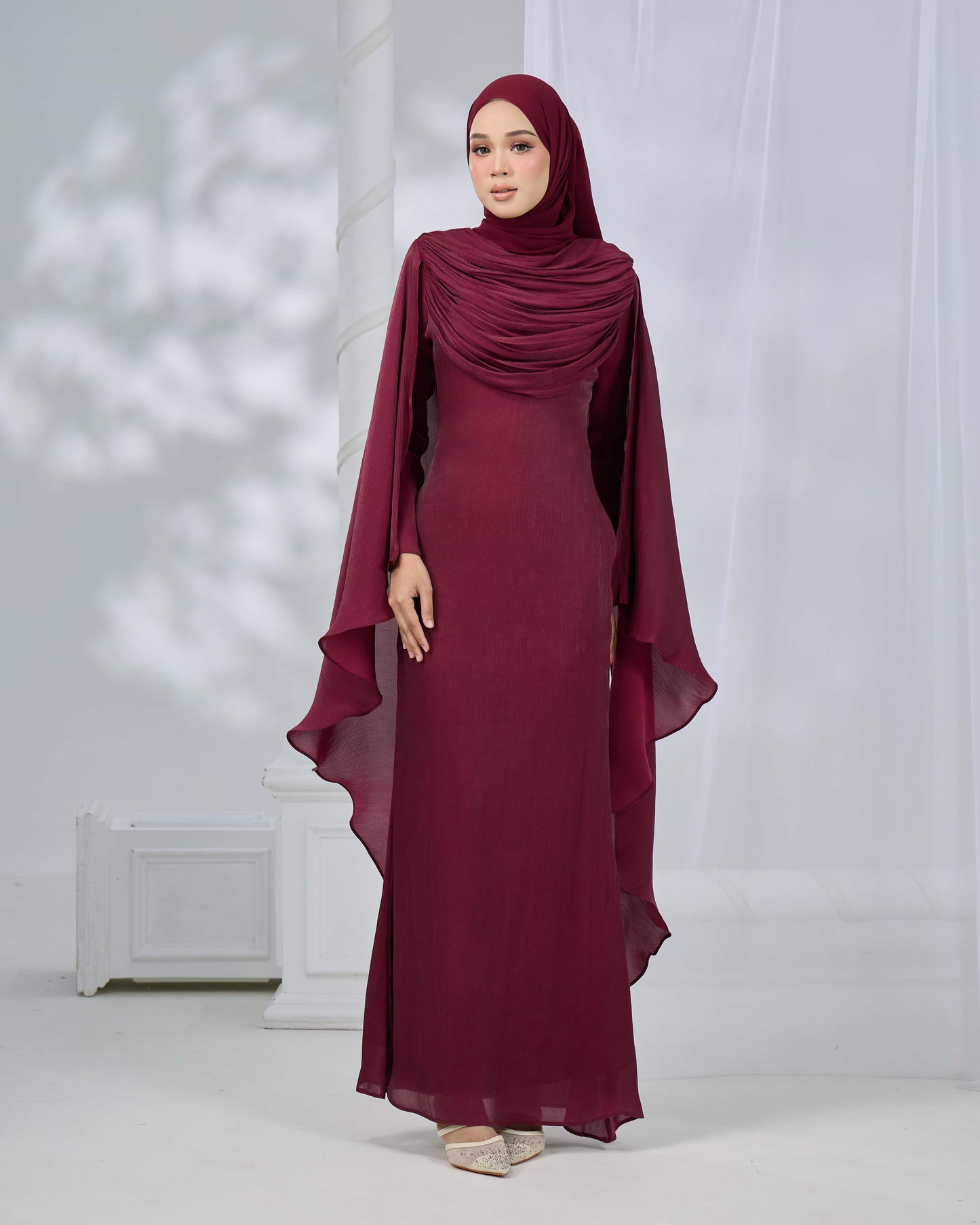 ARLENA DRESS (BURGUNDY)