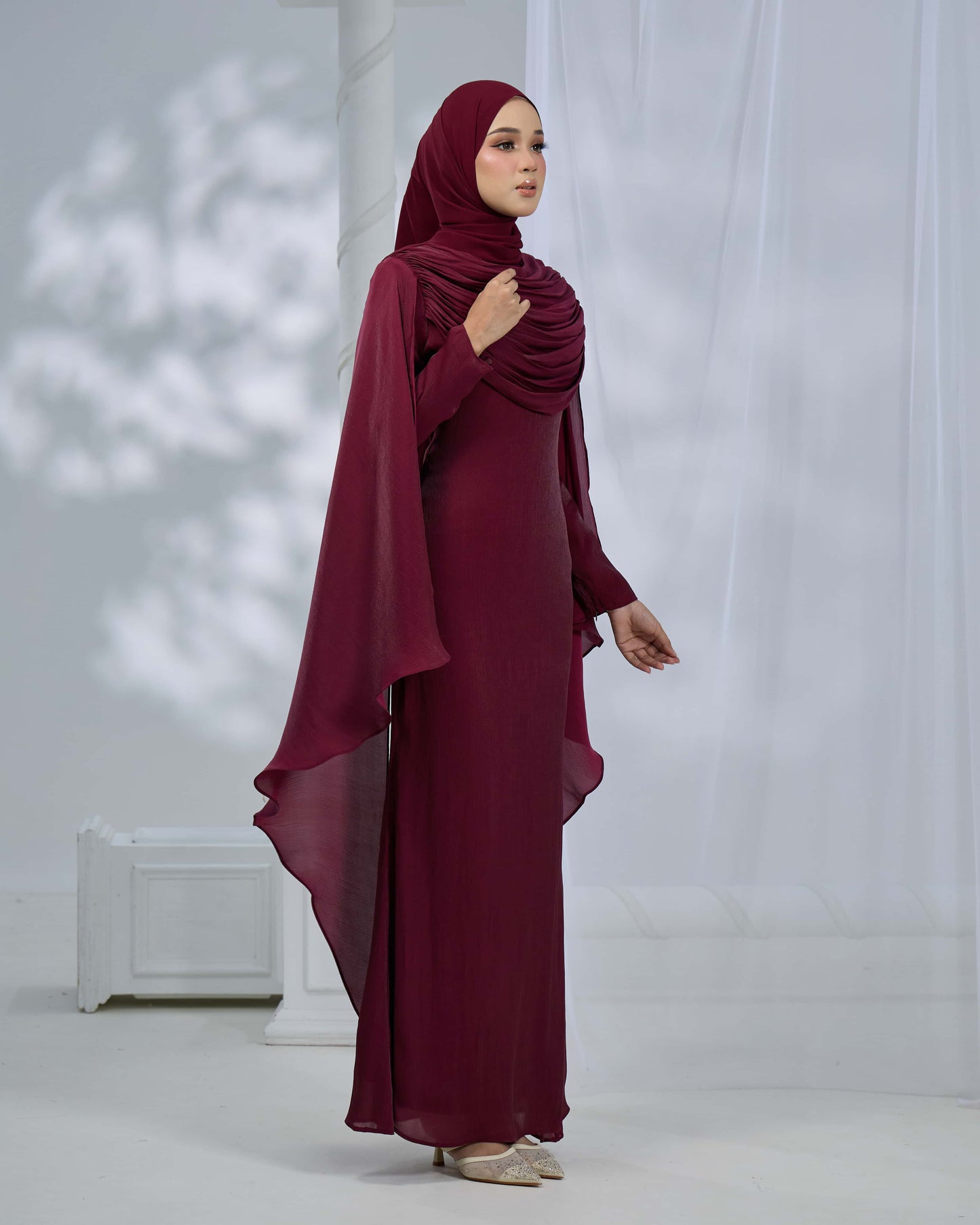 ARLENA DRESS (BURGUNDY)