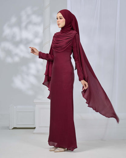 ARLENA DRESS (BURGUNDY)