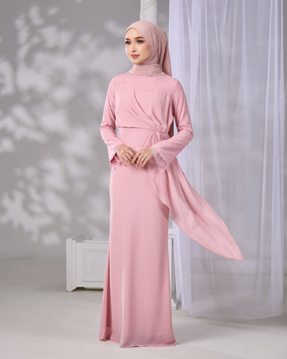 AZELINA DRESS (DUSTY PINK) Hijabistahub AZELINA DRESS (DUSTY PINK) Hijabistahub