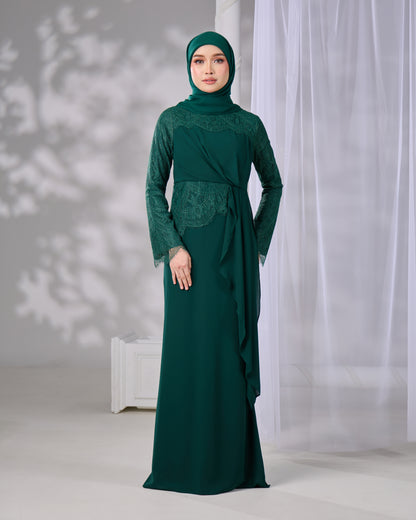 AZELINA DRESS (EMERALD GREEN) Hijabistahub AZELINA DRESS (EMERALD GREEN) Hijabistahub