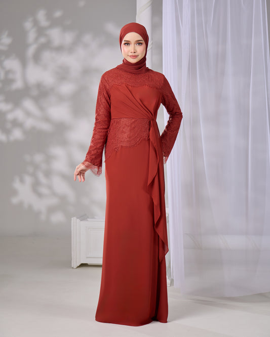 AZELINA DRESS (BRICK ORANGE)