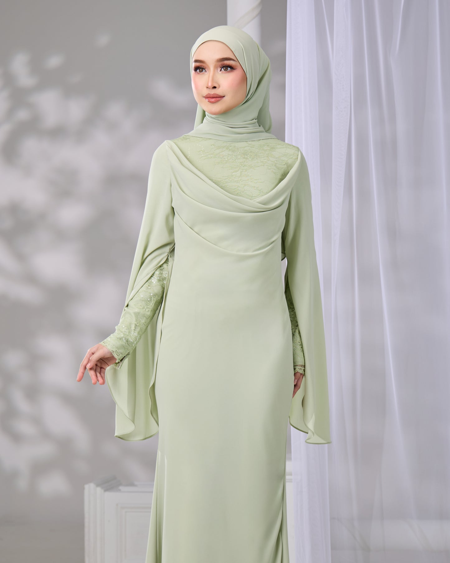 NAWHA DRESS (GREEN TEA)