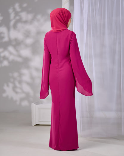 NAWHA DRESS (DARK FUCHSIA)