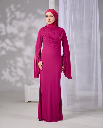 NAWHA DRESS (DARK FUCHSIA)