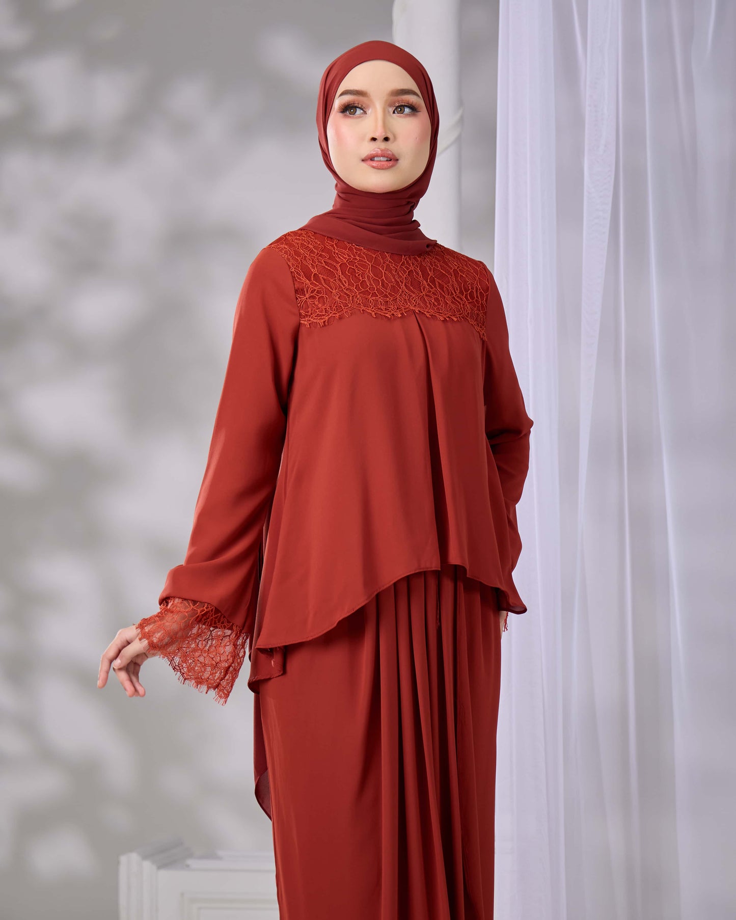 ELVARA MINI KURUNG (BRICK ORANGE)