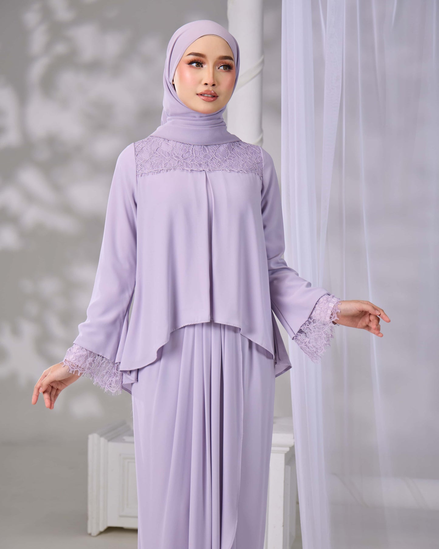 ELVARA MINI KURUNG (MAUVE)