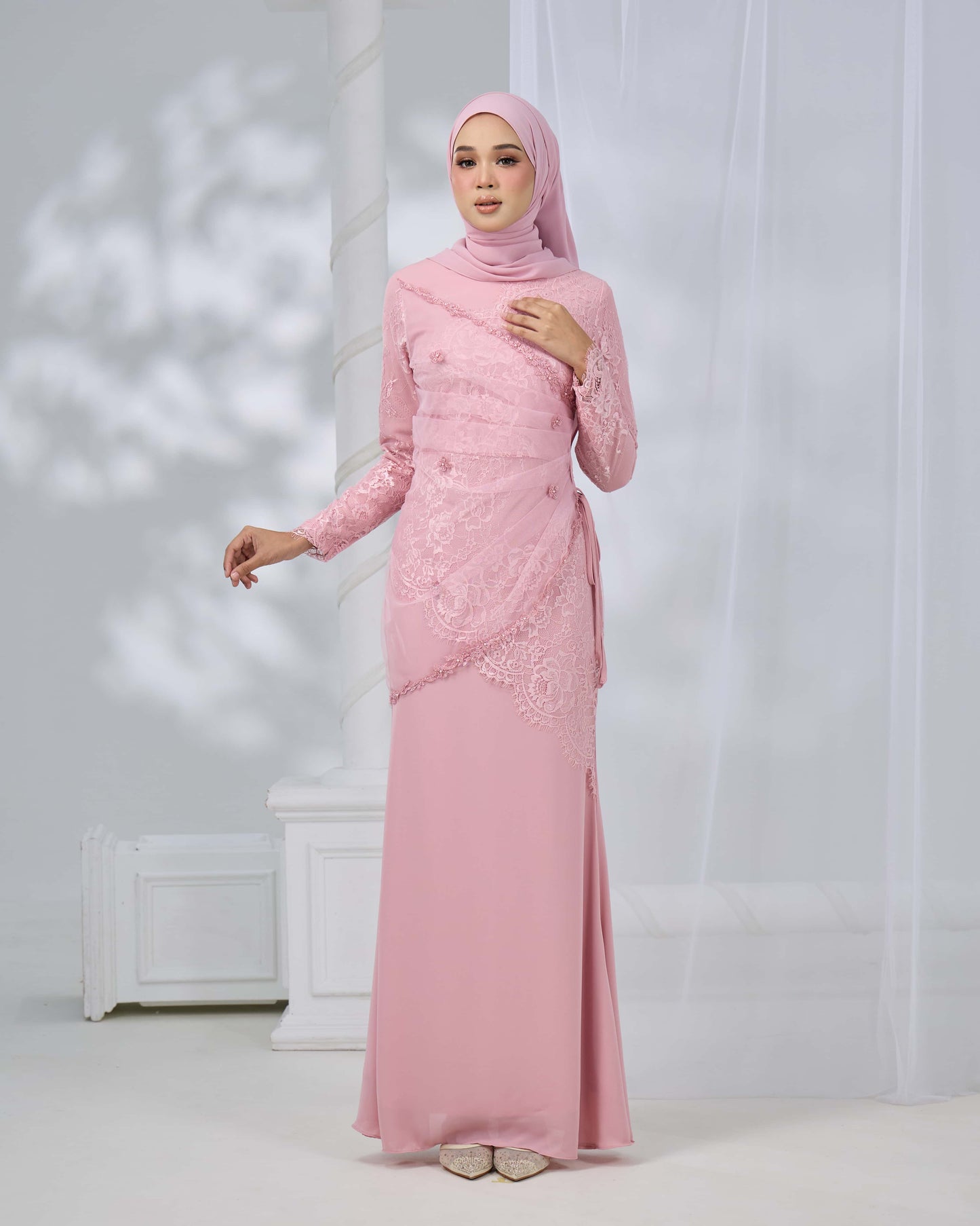 ERISHYA DRESS (DUSTY PINK)