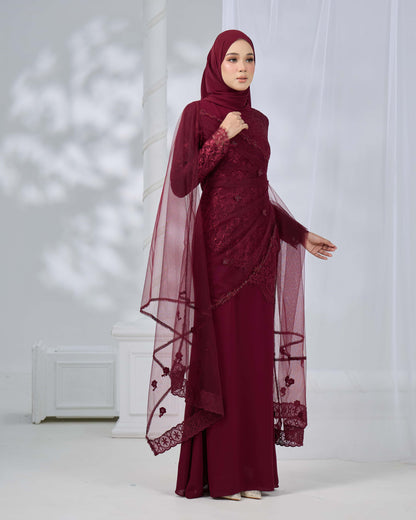 MINOR DEFECT ERISHYA DRESS (BURGUNDY)